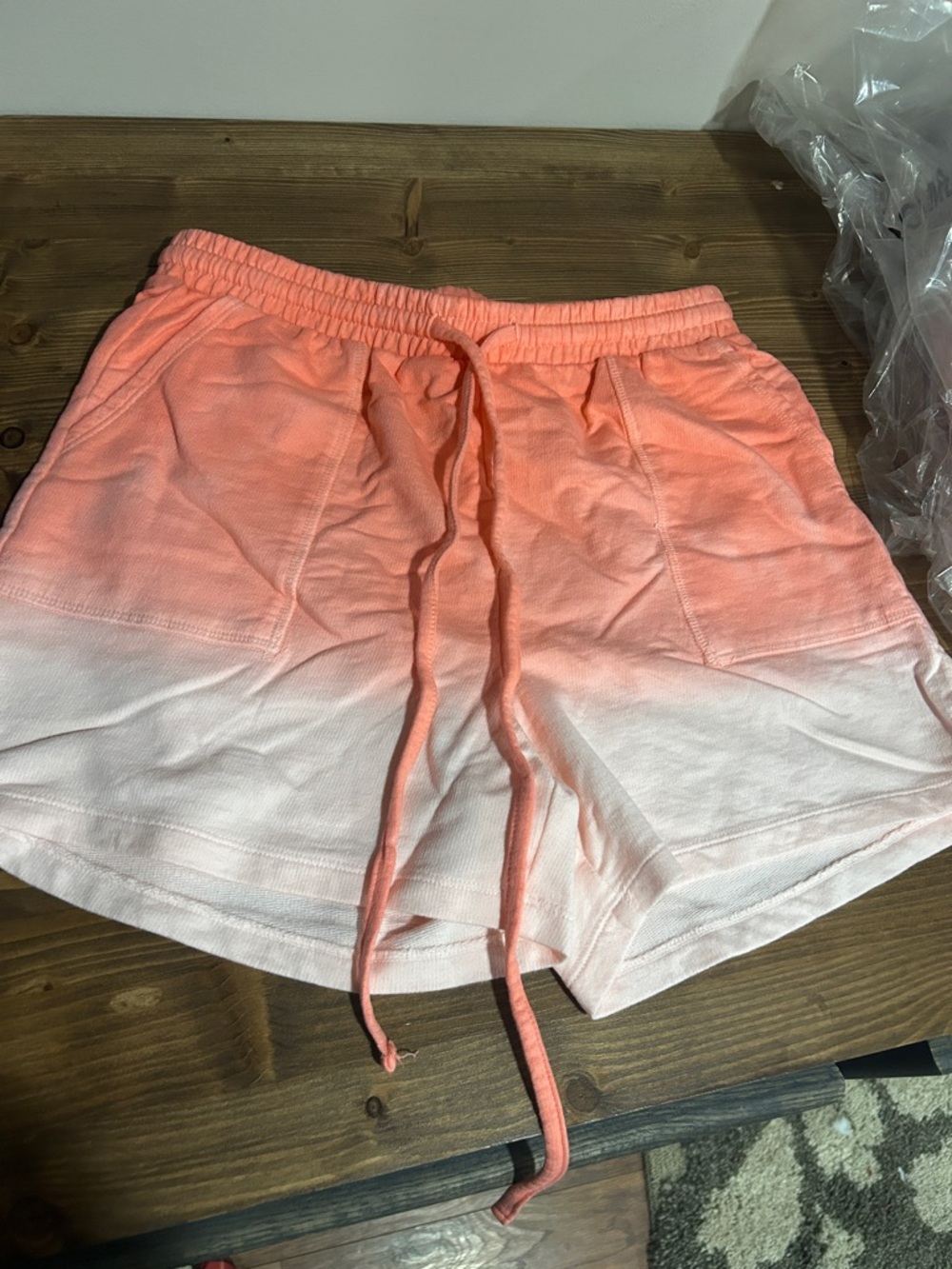 Zenana Ombre Athletic Drawstring Shorts New size small